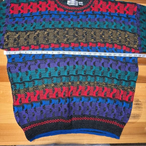 Multicolor Patterned Men's Sweater - Picture 8 of 12